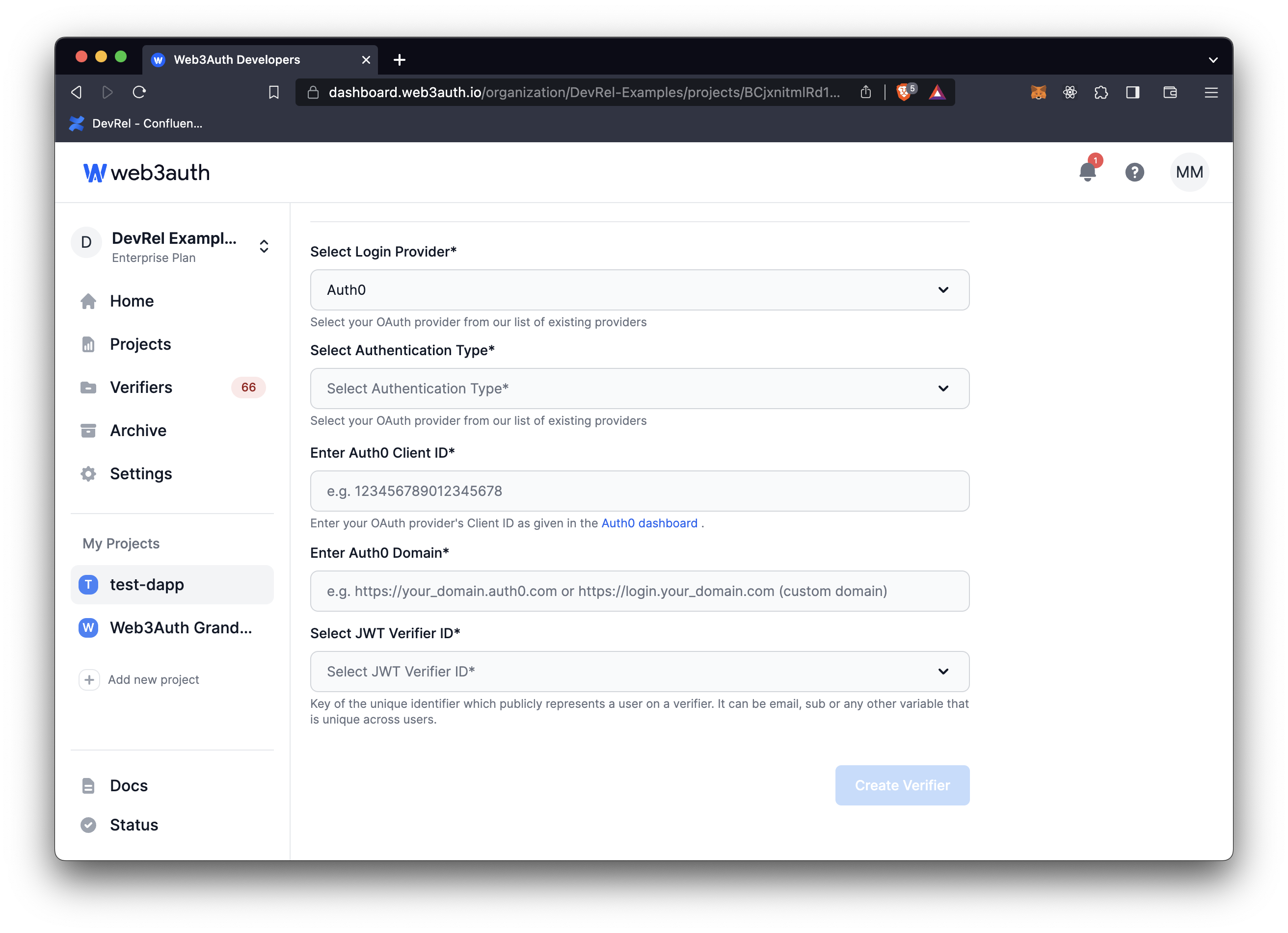 Bitbucket - Auth0 Client ID and Auth0 Domain on Web3Auth Dashboard